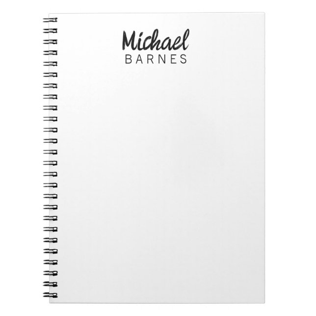 Caderno Espiral Classical White Minimalist Plain Elegant (Frente)