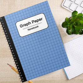 Caderno Espiral Clássico Azul e Branco com Quadriculado Personaliz