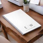 Caderno Espiral Clássico Elegante Moderno Monograma<br><div class="desc">Eleve sua experiência de anotação com nosso notebook clássico Elegante moderno minimalista de monograma. Este notebook meticulosamente projetado combina perfeitamente a sofisticação do eterno com o minimalismo contemporâneo, fazer-o o companheiro perfeito para o trabalho, a escola ou o jornalismo pessoal. Feito com precisão e atenção aos detalhes, este notebook é...</div>