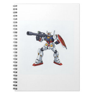 Caderno Espiral Clássico Ilustração do Mecha Anime RX-78-2 Gundam