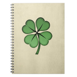Caderno Espiral Clássico irlandês Lucky Shamrock