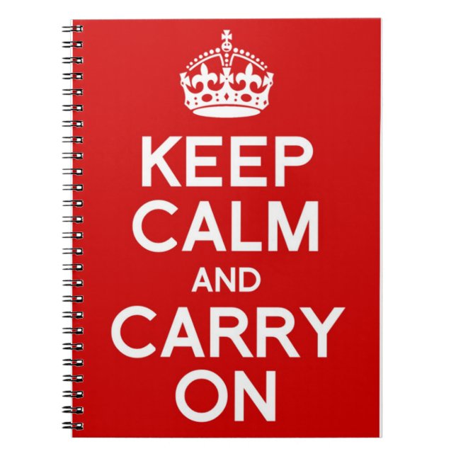 CADERNO ESPIRAL CLÁSSICO MANTENHA A CALMA E CONTINUE (Frente)