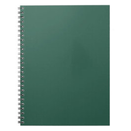 Caderno Espiral Clássico Verde Floresta Cor Sólida Minimalista