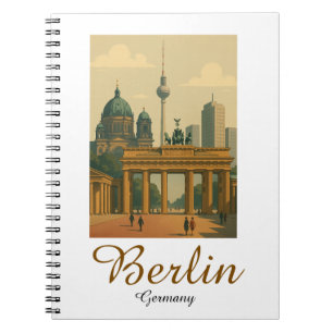Caderno Espiral Clássico Vintage Berlin Germany Landmark