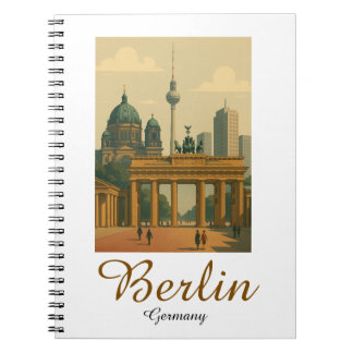 Caderno Espiral Clássico Vintage Berlin Germany Landmark