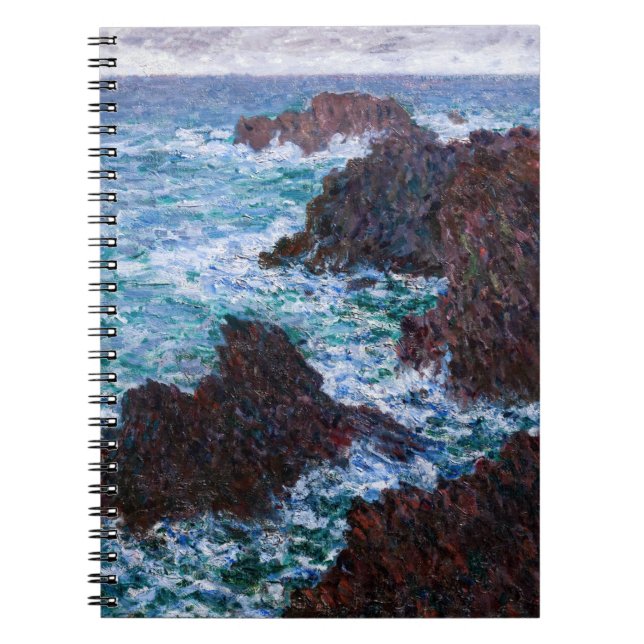 Caderno Espiral Claude Monet - As Rochas de Belle-Ile, Costa Selva (Frente)