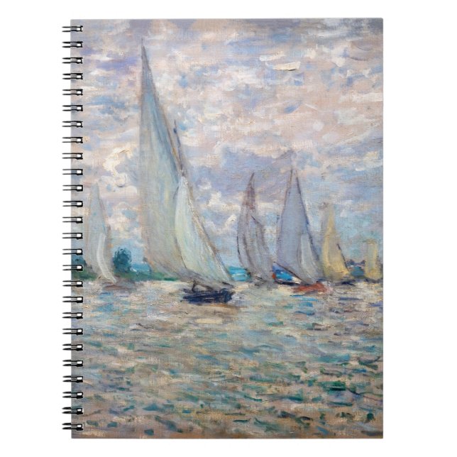Caderno Espiral Claude Monet - Boats Regatta na Argentina (Frente)