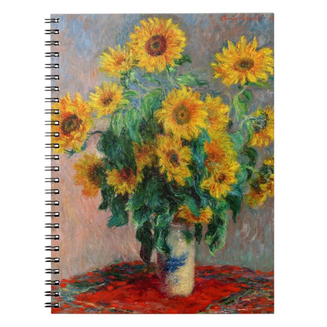 Caderno Espiral Claude Monet - Buquê de Sunflower (Frente)
