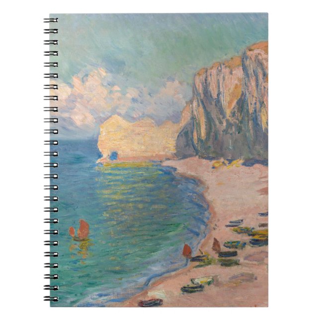 Caderno Espiral Claude Monet - Etretat: Praia e Falaise d'Amont (Frente)