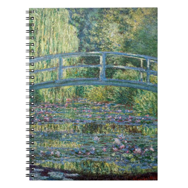 Caderno Espiral Claude Monet - Lagoa de Água Lily, Harmonia Verde (Frente)