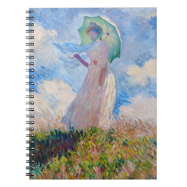Caderno Espiral Claude Monet - Mulher com Parasol virada para a es (Frente)