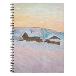 Caderno Espiral Claude Monet - Paisagem da Noruega, Casas Azuis
