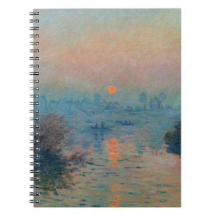 Caderno Espiral Claude Monet - Sunset sobre o Sena em Lavacourt