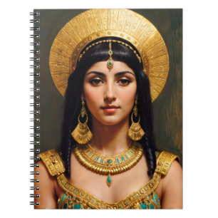 Caderno Espiral Cleopatra Egípcia Queen Pharaoh Art