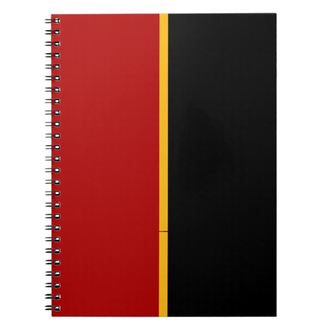 Caderno Espiral CLIENTE vermelho, preto e amarelo (Frente)
