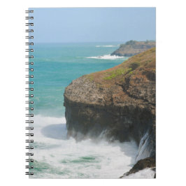 Caderno Espiral Cliff Oceano em Kilauea Kauai