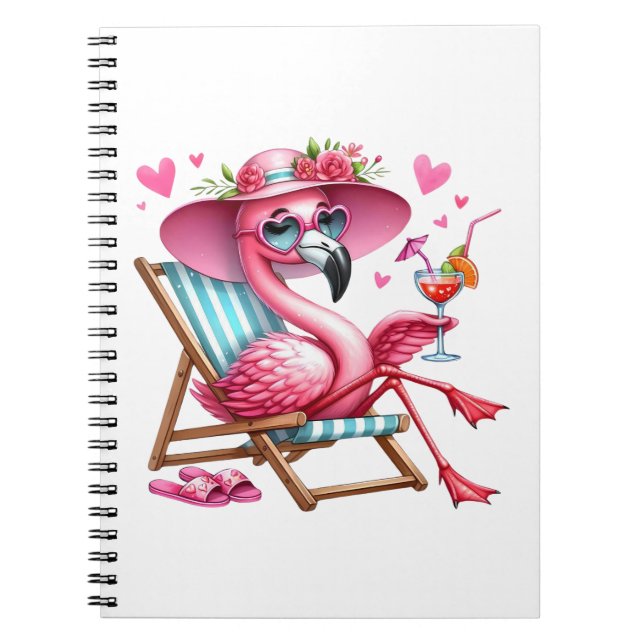Caderno Espiral Clipart Flamingo (Frente)