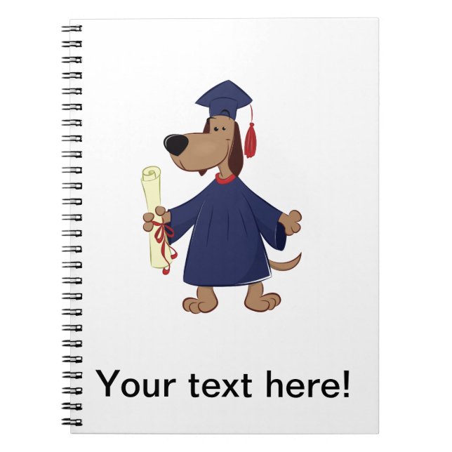 Caderno Espiral Clipe de cães para graduação (Frente)