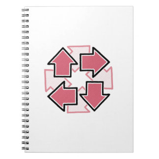 Caderno Espiral Clockwise Arrows Minimal Geometric Red