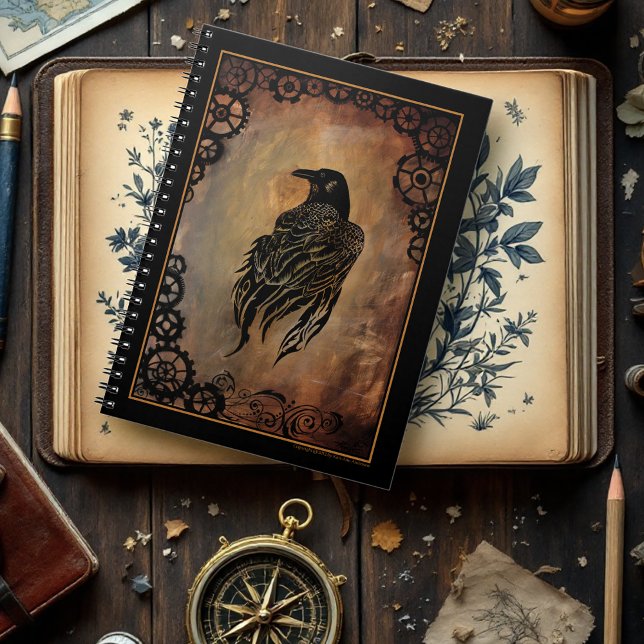 Caderno Espiral Clockwork Raven (Criador carregado)