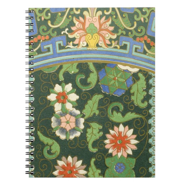 Caderno Espiral Cloisonte China Patter Asiático Oriental (Frente)