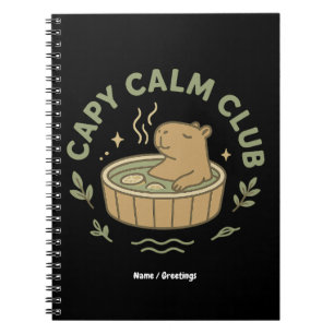 Caderno Espiral Clube Calmo do Capy Clube Fofo Capivara Estética R