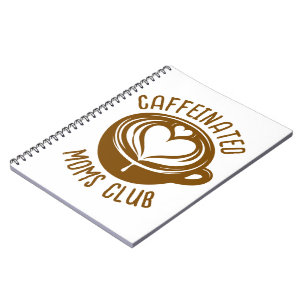 Caderno Espiral Clube de Mães Cafeinadas Mãe da Moda Amante de Caf