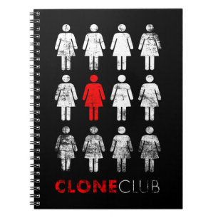 Caderno Espiral Clube órfão do clone do preto Leda