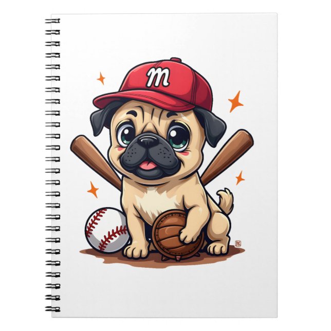 Caderno Espiral Coach Pug Dog Lover Pug Mãe (Frente)