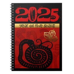 Caderno Espiral Cobra chinês personalizado de Ano Novo Zodiac Birt