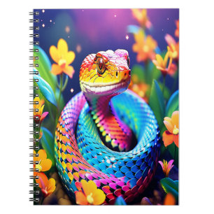 Caderno Espiral Cobra de Cobra com cor-de-rosa-turquesa vibrante e