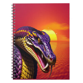 Caderno Espiral Cobra de Cobra com escalas violentas, púrpura e am