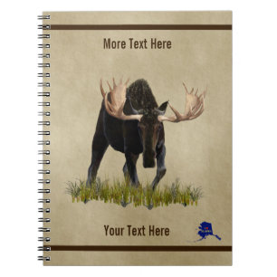 Caderno Espiral Cobrança Da Moose Bull Em Papel Antigo