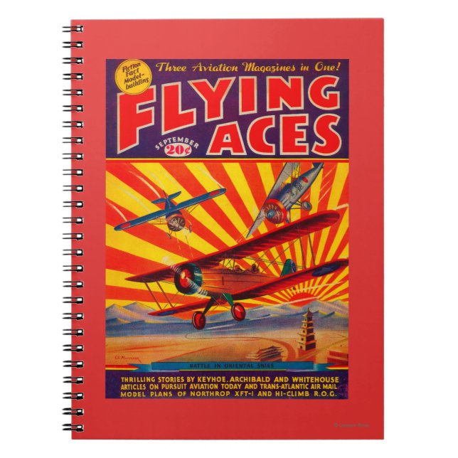 Caderno Espiral Cobrir da Flying Aces Magazine (Frente)