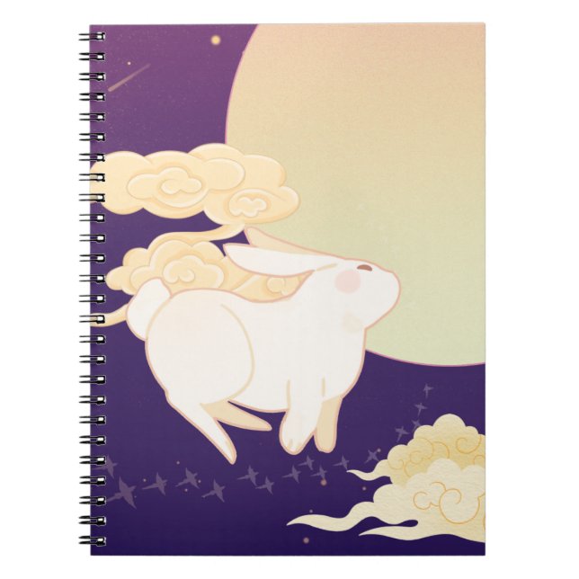Caderno Espiral Cobrir de notebook Bunny Moon encantado (Frente)