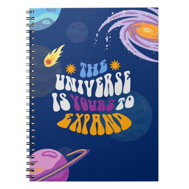 Caderno Espiral Cobrir de notebook Universo de Cartoon Colorida (Frente)