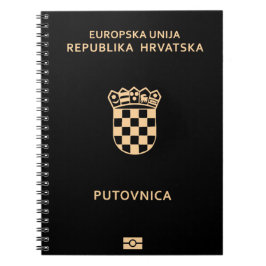 Caderno Espiral Cobrir de passaporte da Croácia