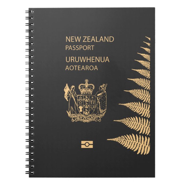 Caderno Espiral Cobrir de passaporte neozelandês (Frente)