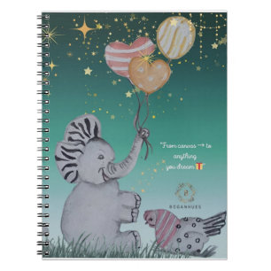 Caderno Espiral cobrir para Notebook "Eleze Elephant & Polka Hen"