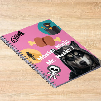 Caderno Espiral Cobrir Rosa Personalizado para Notebook Ninja de R