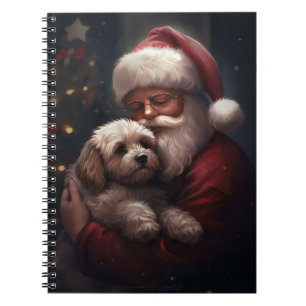 Caderno Espiral Cockapoo com Papai Noel Natal Festivo