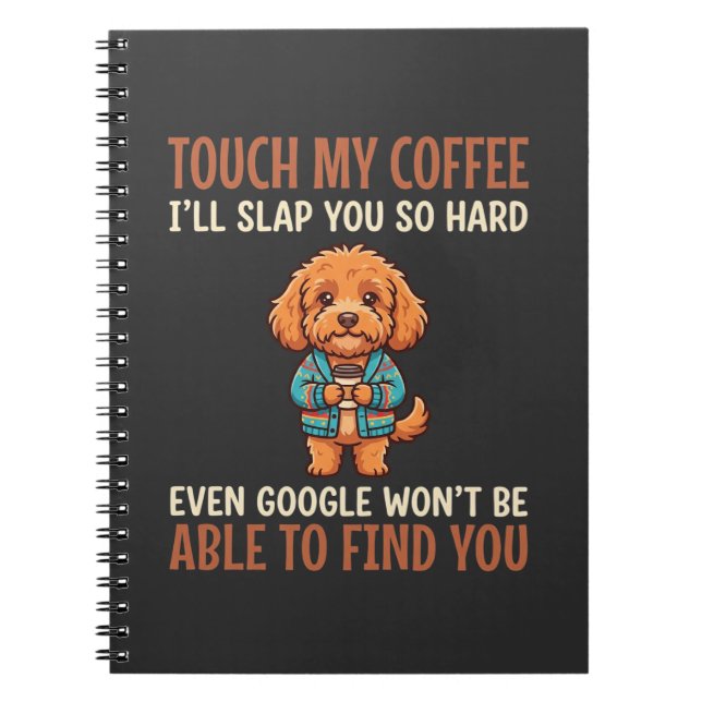 Caderno Espiral Cockapoo Engraçado Amante de Café (Frente)