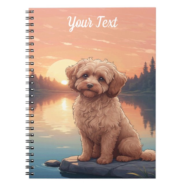Caderno Espiral Cockapoo pelo Lago (Frente)