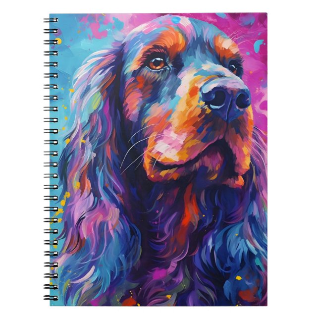 Caderno Espiral Cocker Spaniel colorido (Frente)