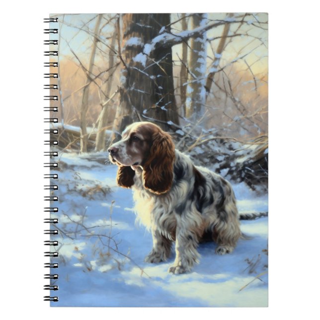 Caderno Espiral Cocker Spaniel Deixe-o nevar no Natal (Frente)