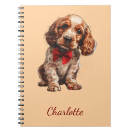 Caderno Espiral Cocker Spaniel Inglês Personalizado Nome Pessoal