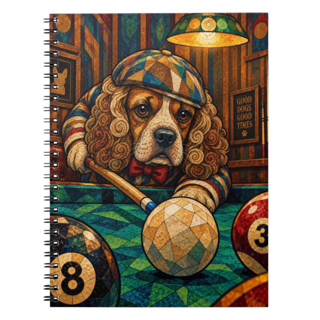 Caderno Espiral Cocker Spaniel, Mosaico Geométrico (Frente)