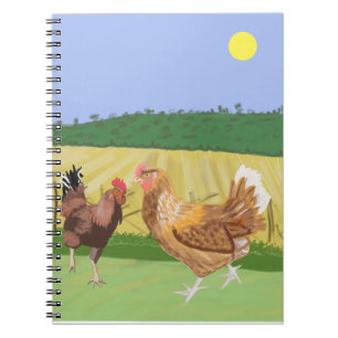 Caderno Espiral Cockerel e frango