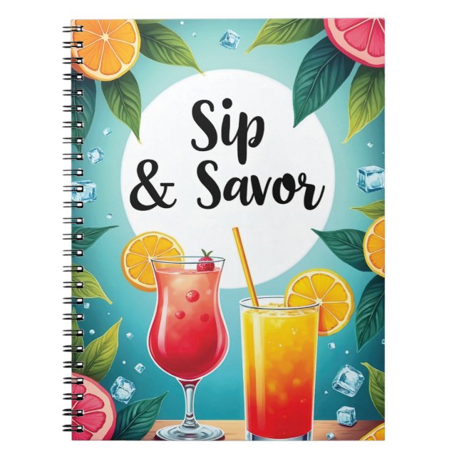 Caderno Espiral Cocktail and Drink Recipes (Frente)