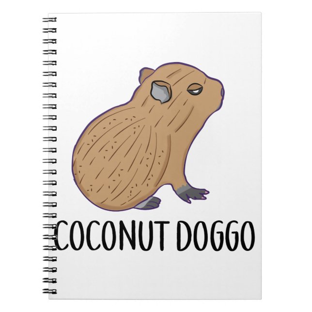 Caderno Espiral Coconut Doggo Capybara Cute Meme Kawaii Baby (Frente)